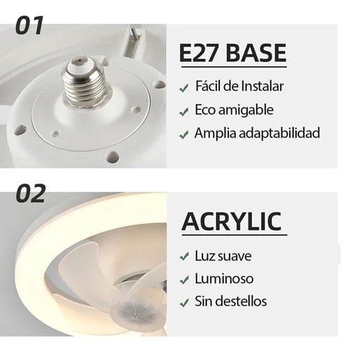 ventilador 360° con luz led