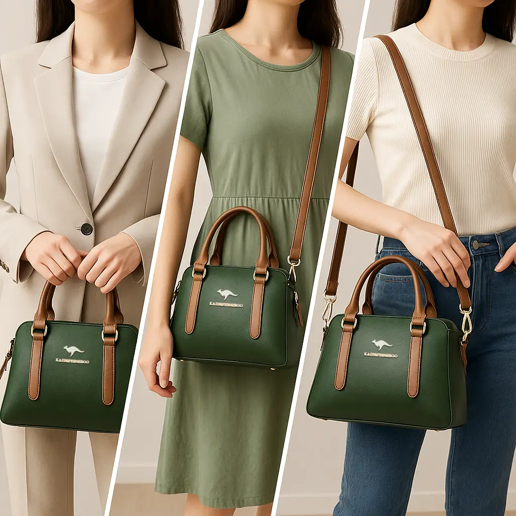 Bolso de Hombro y Mano Verde Oscuro