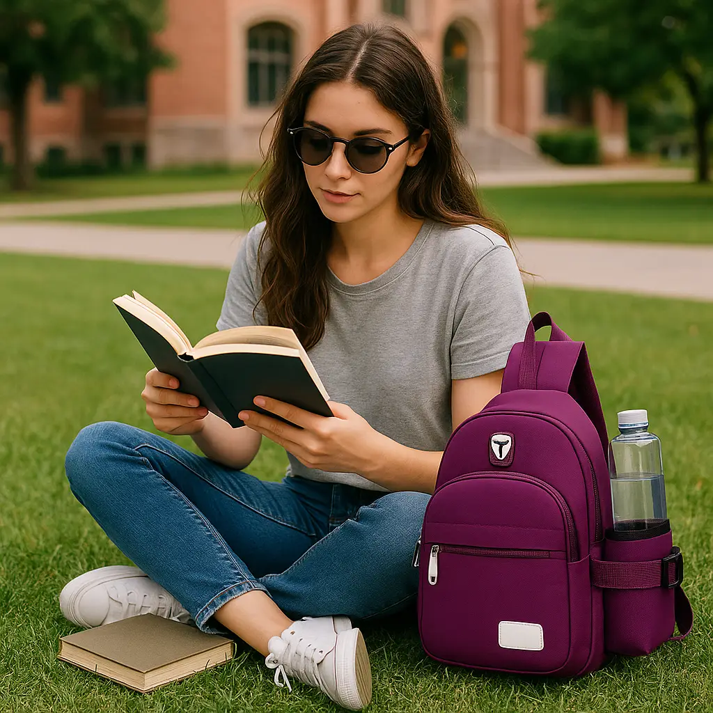Bolso de Pecho Morado con Correa Ajustable