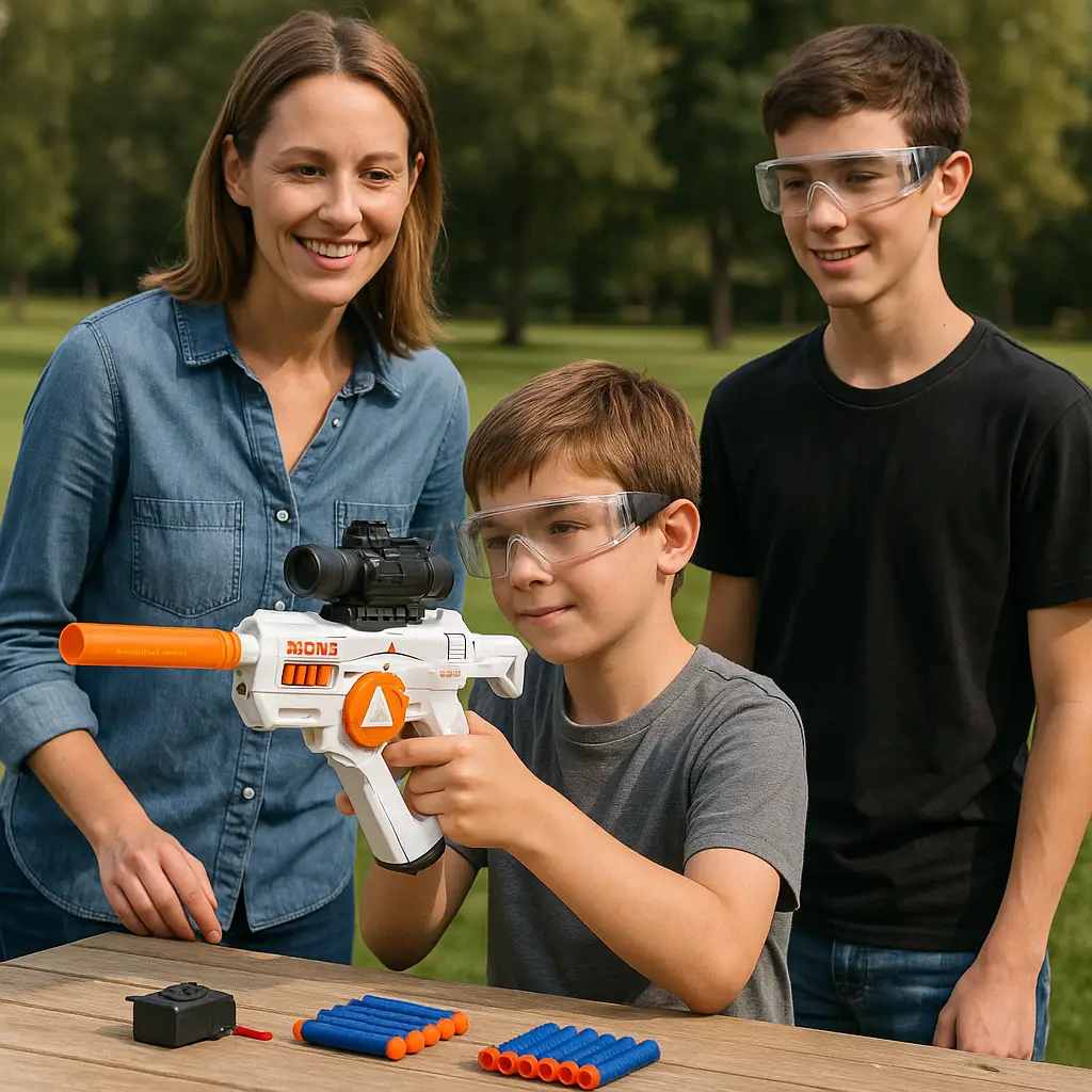 Pistola 3 en 1 lanza hidrogel, dardos y agua