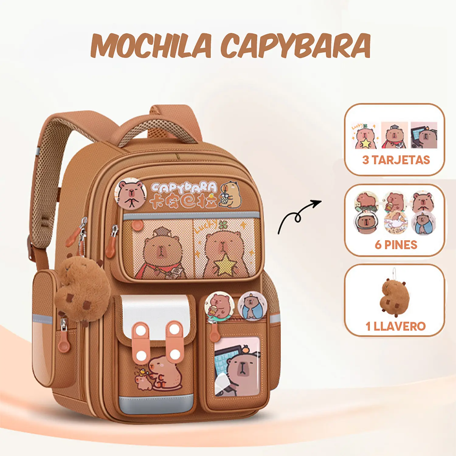 Mochila Capybara Kawaii