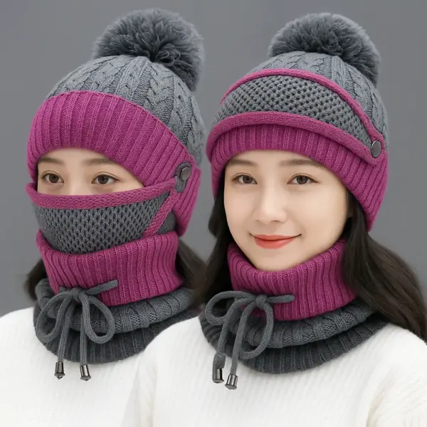 Gorro tejido de 3 piezas