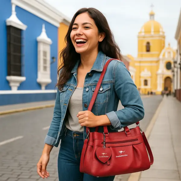 Bolso premium de cuero con detalle corazón