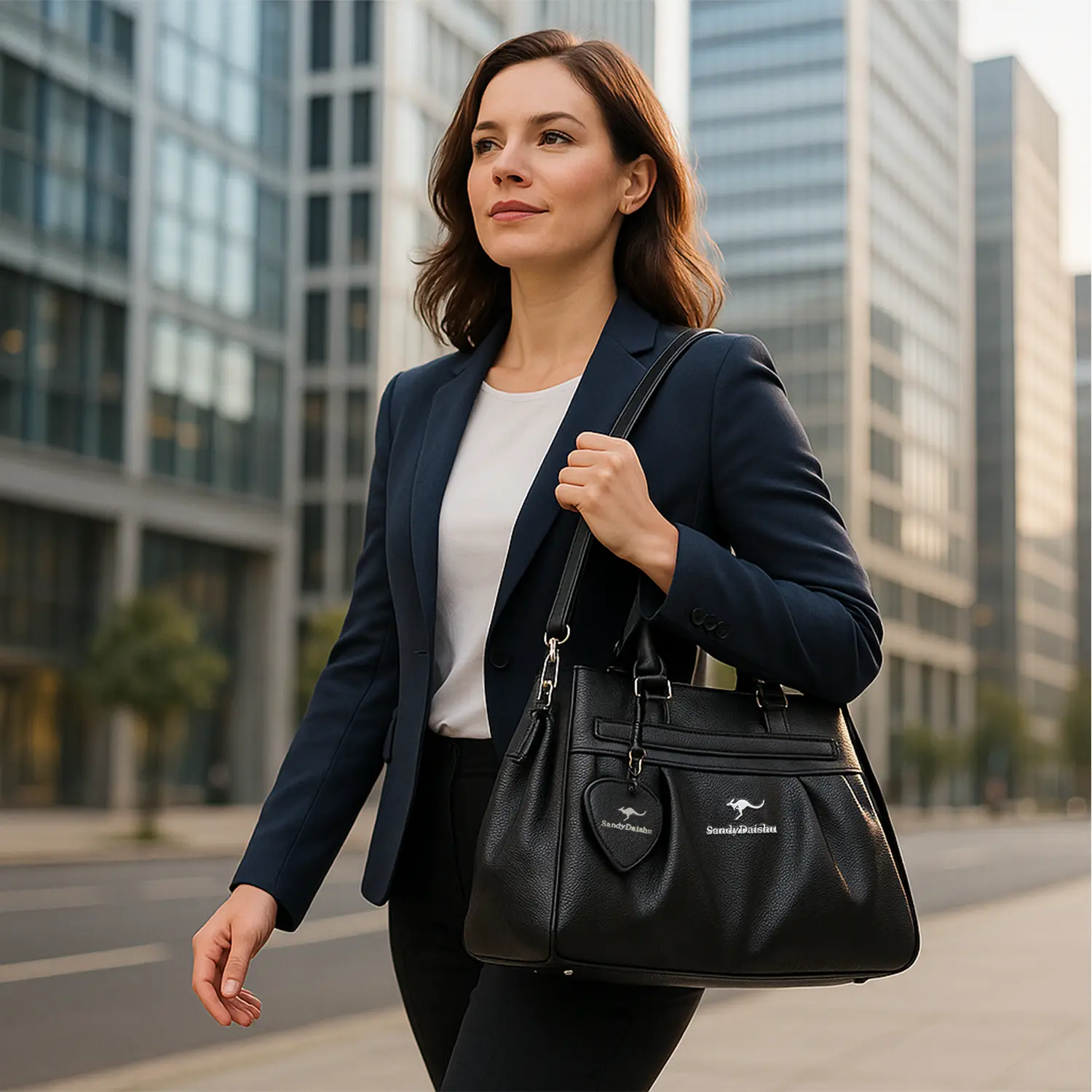 Bolso premium de cuero con detalle corazón