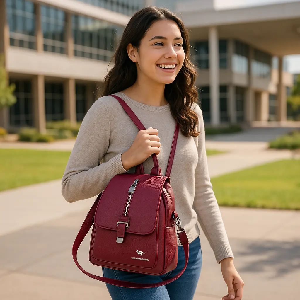 Mochila de cuero urbana
