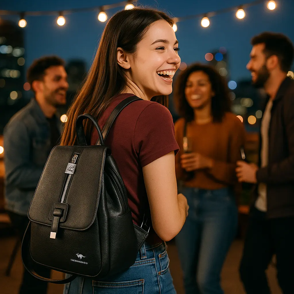 Mochila de cuero urbana