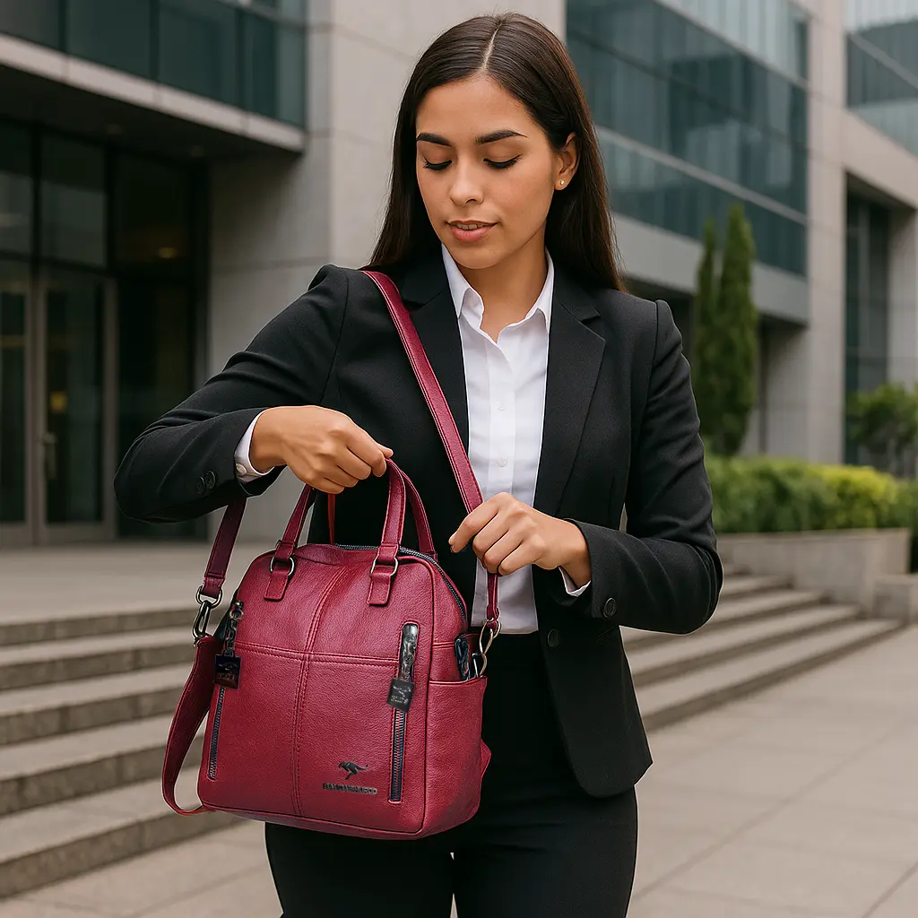 Mochila convertible 3 en 1 Cuero