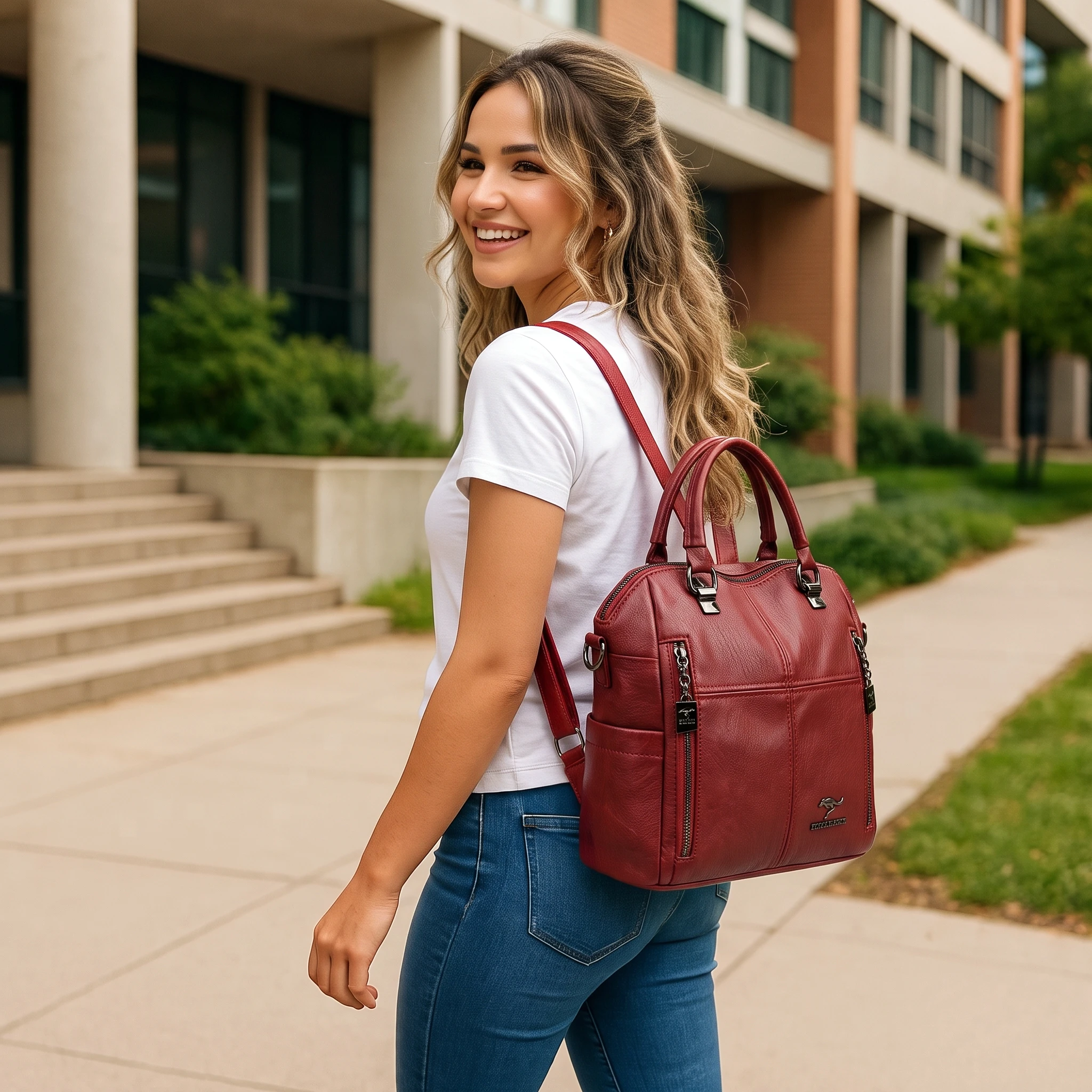 Mochila convertible 3 en 1 Cuero