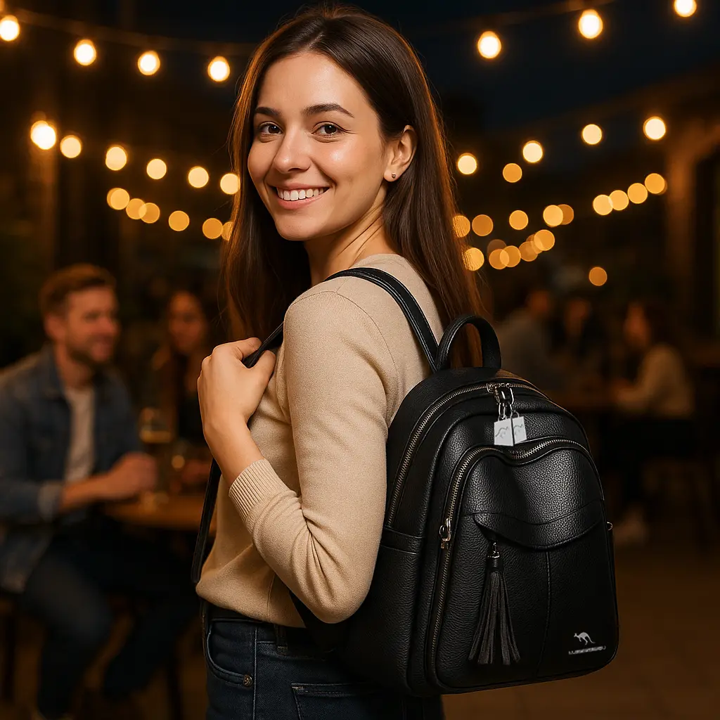 Mochila de cuero para mujer