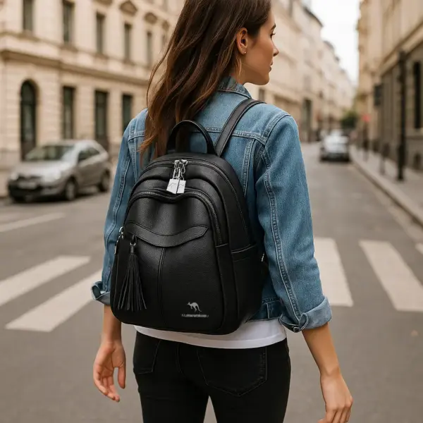 Mochila de cuero para mujer
